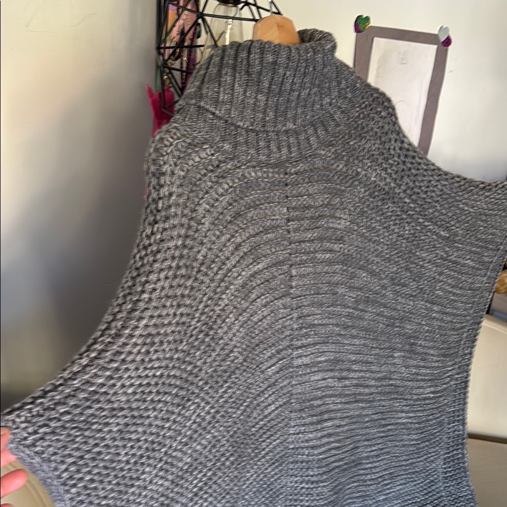 UGG Gray Chunky Knit Shrug with Cozy Cowl Neck